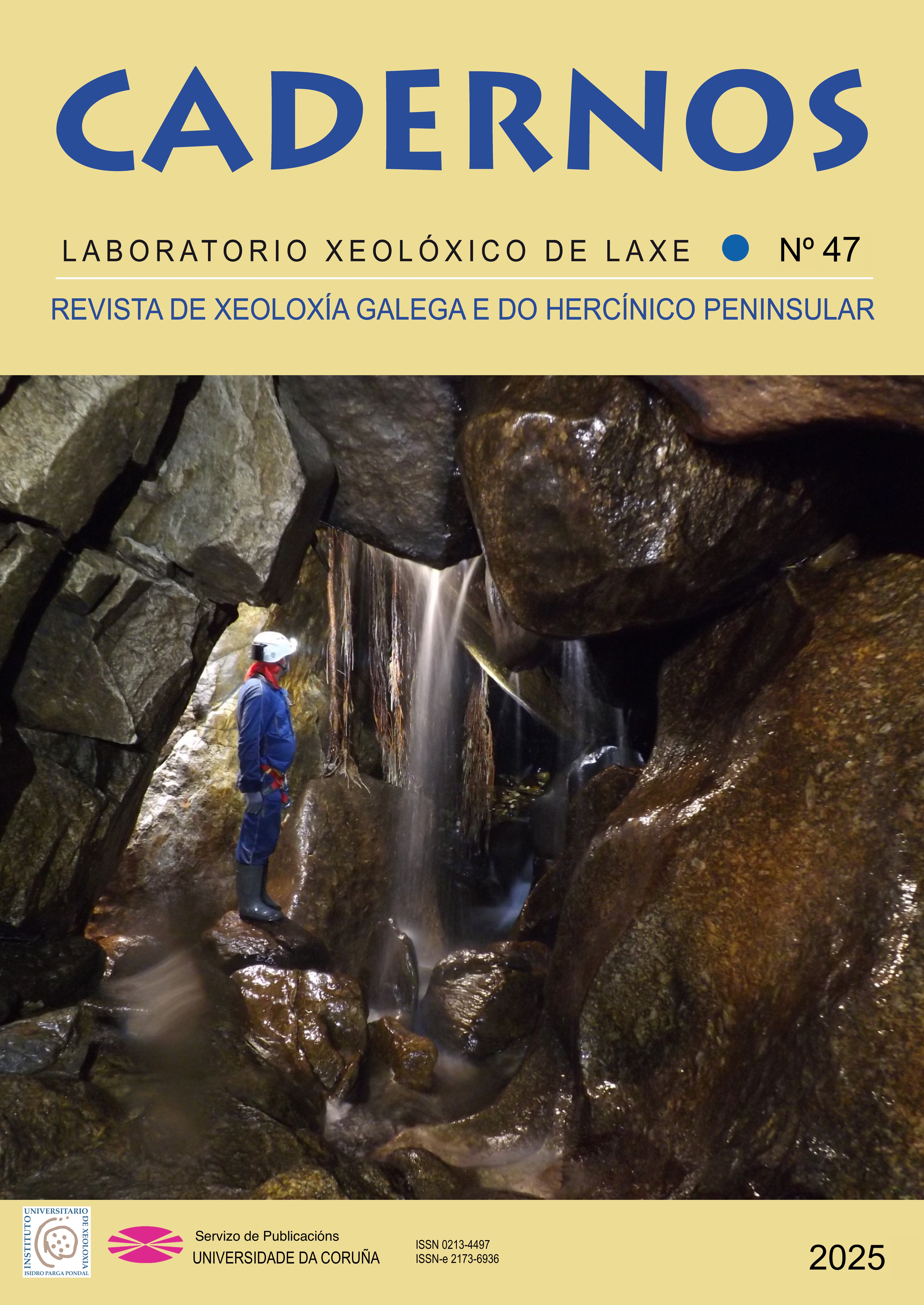 Foto de portada: Galería de las Raíces, primer paleonivel bajo el río de bloques del sistema de Albarellos o Sesumes (Avión, Ourense), 2014. Cortesía del Dr. M. Vaqueiro.