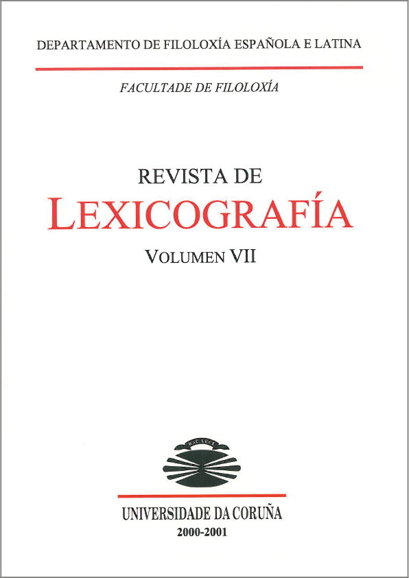Portada de la Revista de Lexicografía Volumen 7